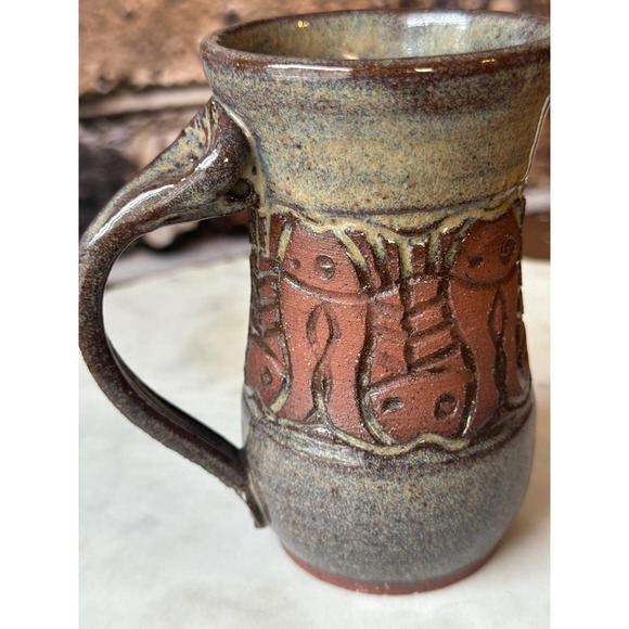 90's Vintage Henna glazed mug/jar - Picture 6 of 10